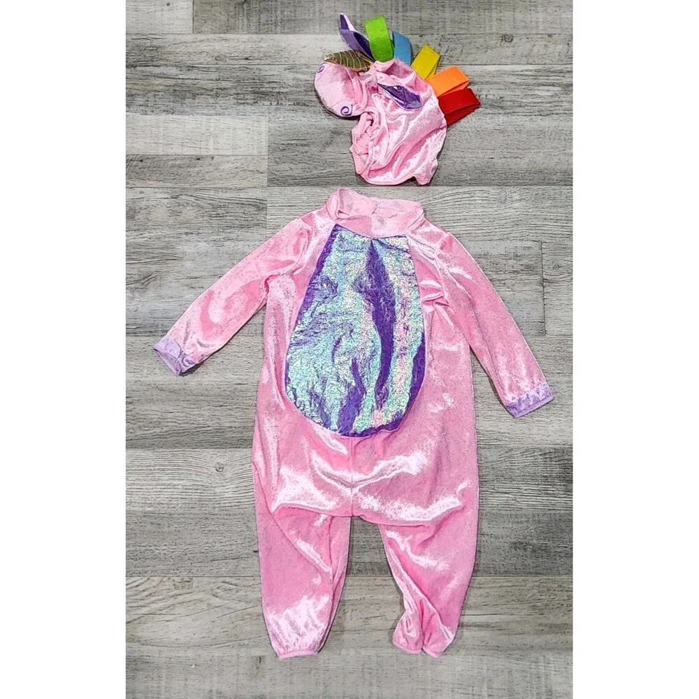 Little Pink Unicorn Costume Baby Infant 6-12mo Outfit Halloween